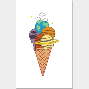 Ice-cream Planet Sci Fi Posters and Art